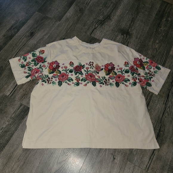 We The Free Beige Antique Bloom Tee - Picture 5 of 7